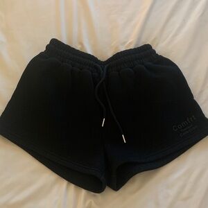 Women's Comfrt Black Fleece Drawstring Shorts